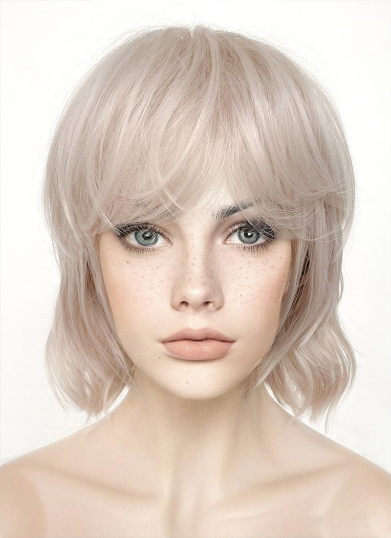 Ash Pinkish Blonde Synthetic Hair Wig WigIsFashion Wig Is Fashion