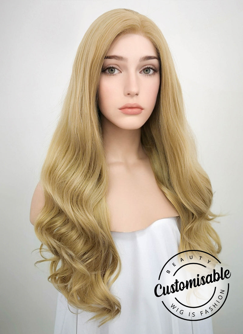 Wavy Golden Blonde Lace Wig CLF119 Customisable Wig Is Fashion