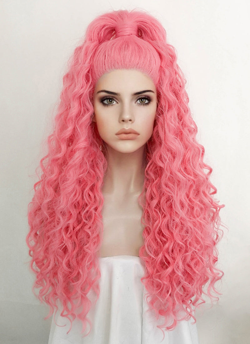 Pink Braided Lace Front Synthetic Wig WigIsFashion Wig Is Fashion