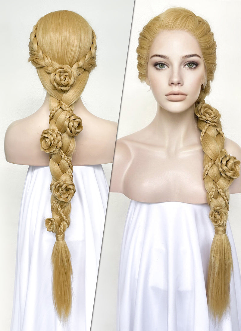 Tangled Rapunzel Blonde Braided Yaki Lace Front Wig WigIsFashion