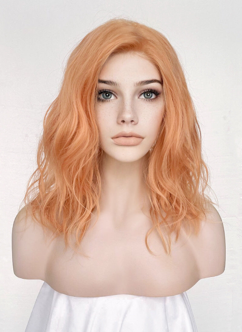 Wavy peach Pink h.d popular lace front wig