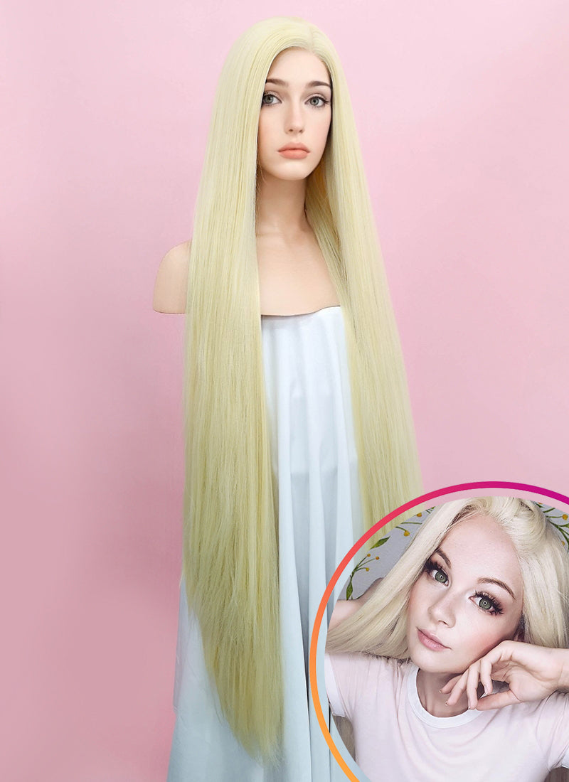 Straight Yaki Blonde Lace Front Synthetic Wig LF701E Wig Is Fashion