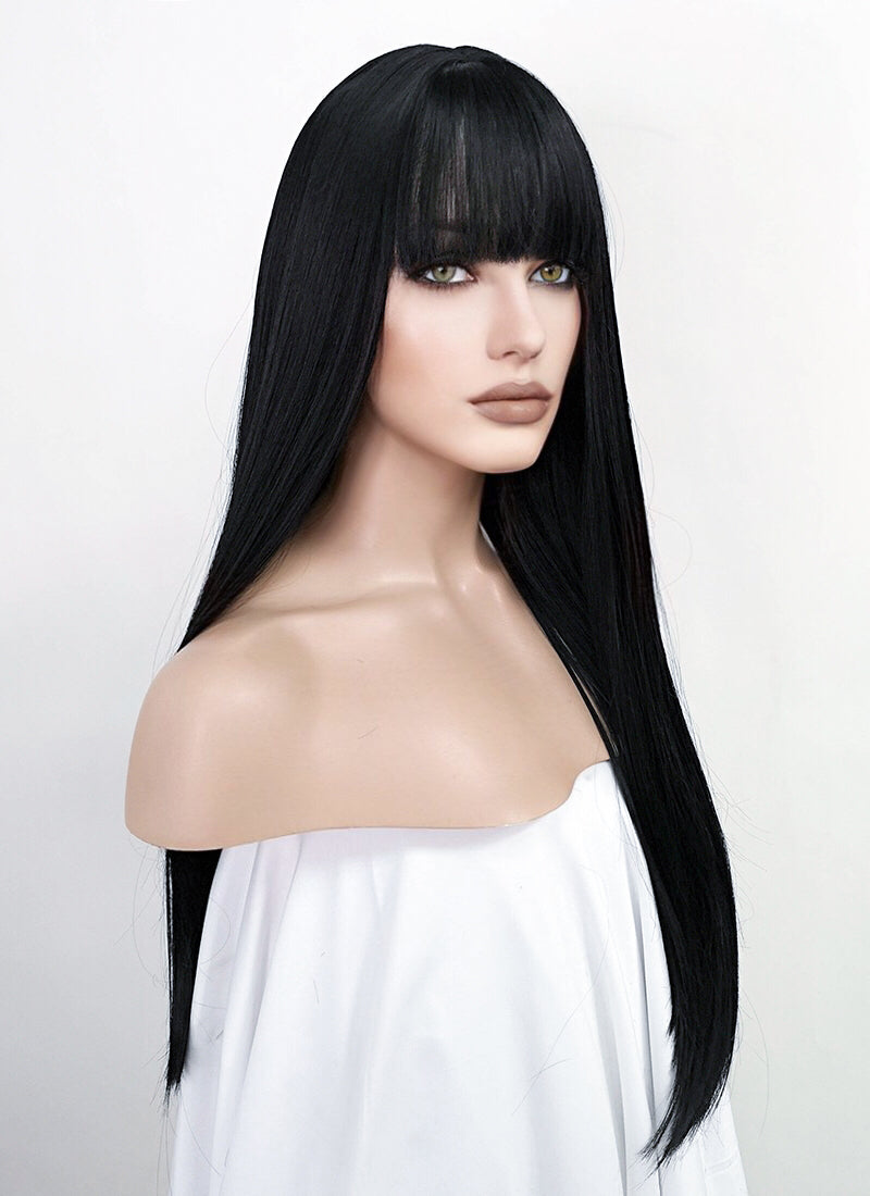 Black wig clearance bangs