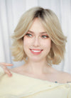 Blonde With Dark Roots Wavy Mono Top Lace Wig MN003