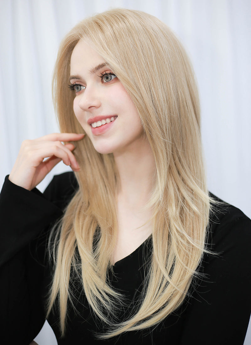 Blonde Straight Mono Top Lace Wig MN010