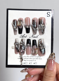 Nightfall Glow-Tone Coffin Reusable Press-On Nails NF019