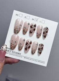 Stunning Shiny Stainless Steel Almond Handmade Press-On Nails NF024