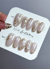 Modern Chinese Bare Hand-Painted Handmade Press-On Nails NF026