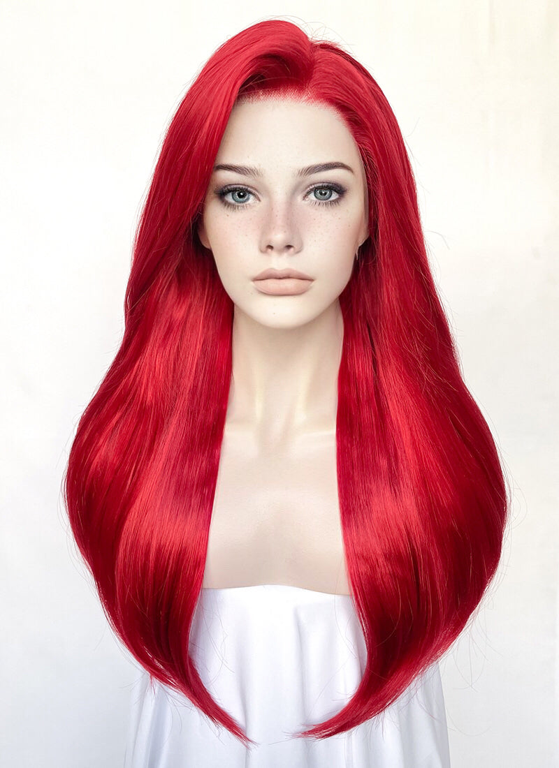 Straight Red Lace Front Synthetic Wig LF025