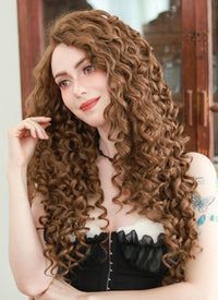 Brown Curly Lace Front Synthetic Wig LF1311