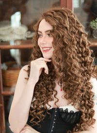 Brown Curly Lace Front Synthetic Wig LF1311