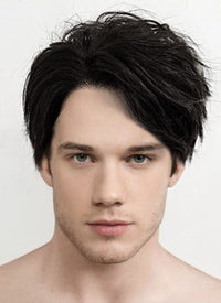 Black Straight Pixie Lace Front Synthetic Men's Wig LF1312B