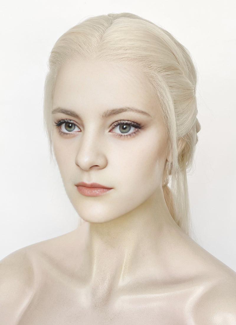 House of the Dragon Helaena Targaryen Platinum Blonde Braided Lace Front Synthetic Wig LF2171