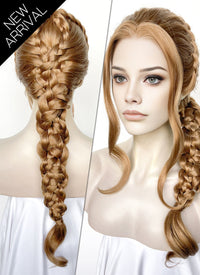 Golden Blonde Braided Lace Front Synthetic Wig LF2507