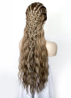 Brown With Blonde Highlights Braided Lace Front Synthetic Wig LF2508