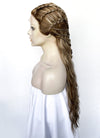 Brown With Blonde Highlights Braided Lace Front Synthetic Wig LF2508