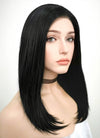 Jet Black Straight Lace Front Synthetic Wig LF262