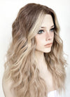 Balayage Blonde Highlights Money Piece Wavy Lace Front Synthetic Wig LF3233