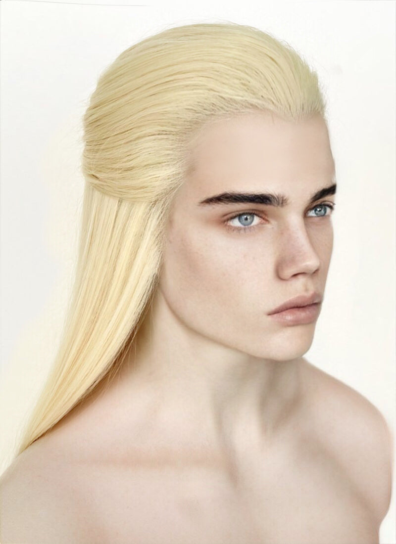 Blonde Straight Lace Front Synthetic Men's Wig LF3270A