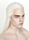 White Straight Lace Front Synthetic Men's Wig LF3270B (Customisable)