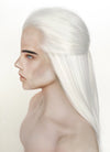 White Straight Lace Front Synthetic Men's Wig LF3270B