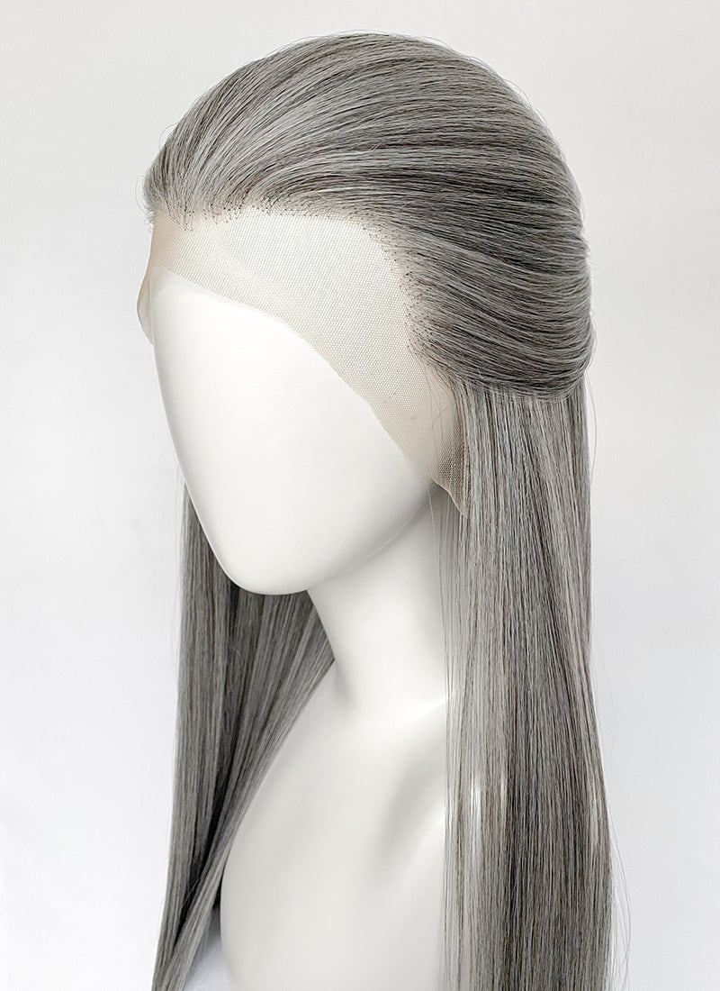 Mixed Grey Straight Lace Front Synthetic Men's Wig LF3270E (Customisable)