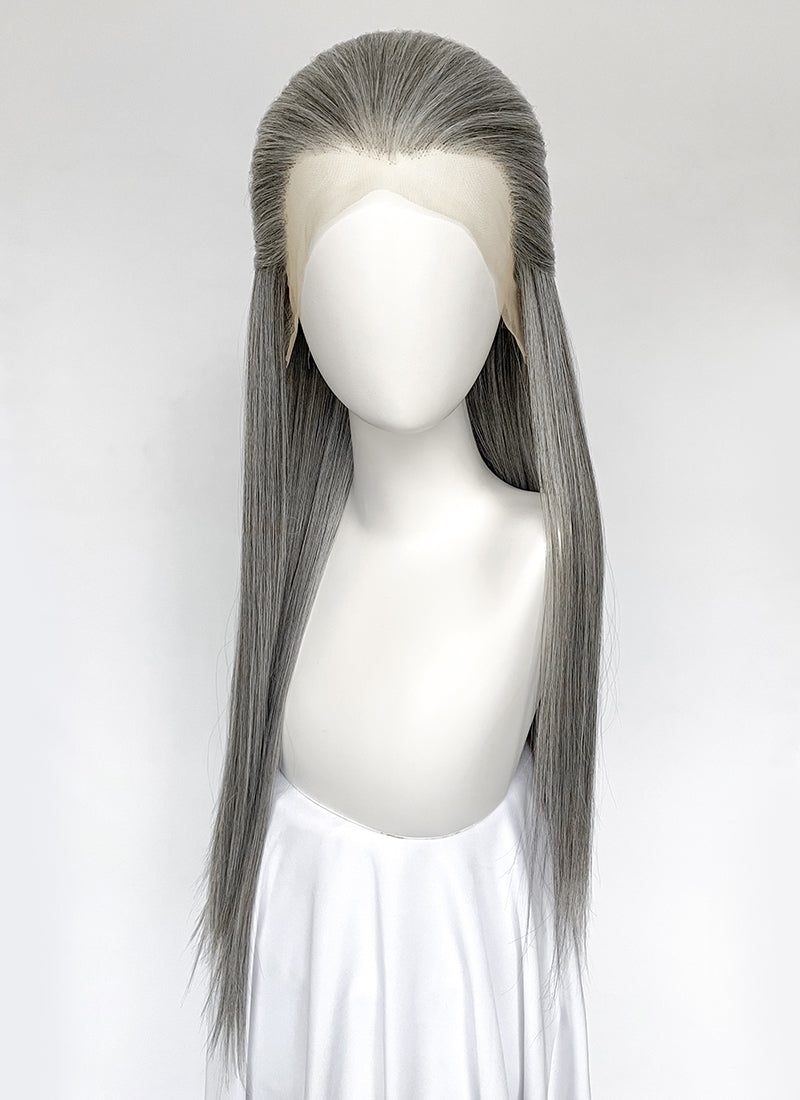 Mixed Grey Straight Lace Front Synthetic Men's Wig LF3270E (Customisable)