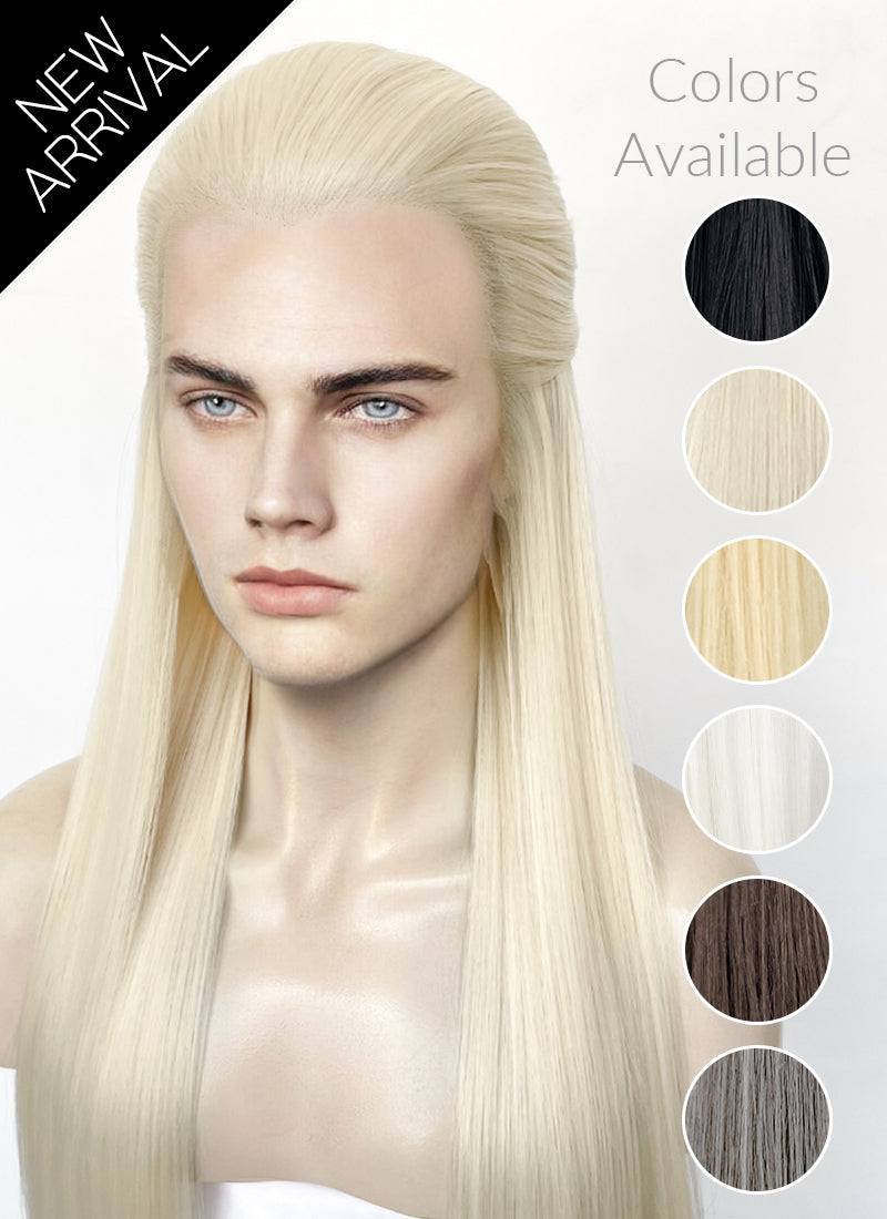 Platinum Blonde Straight Lace Front Synthetic Men's Wig LF3270F (Customisable)