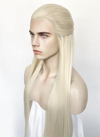 Platinum Blonde Straight Lace Front Synthetic Men's Wig LF3270F (Customisable)