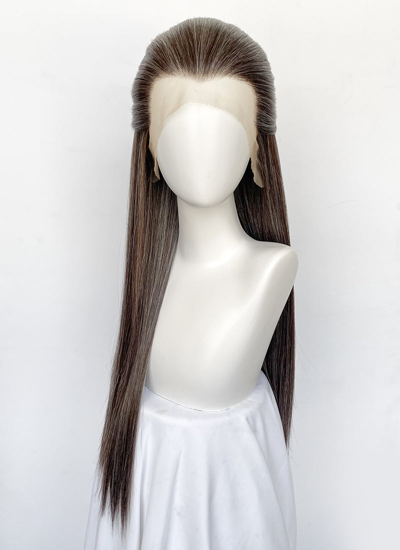 Mixed Brown Straight Lace Front Synthetic Men's Wig LF3270H