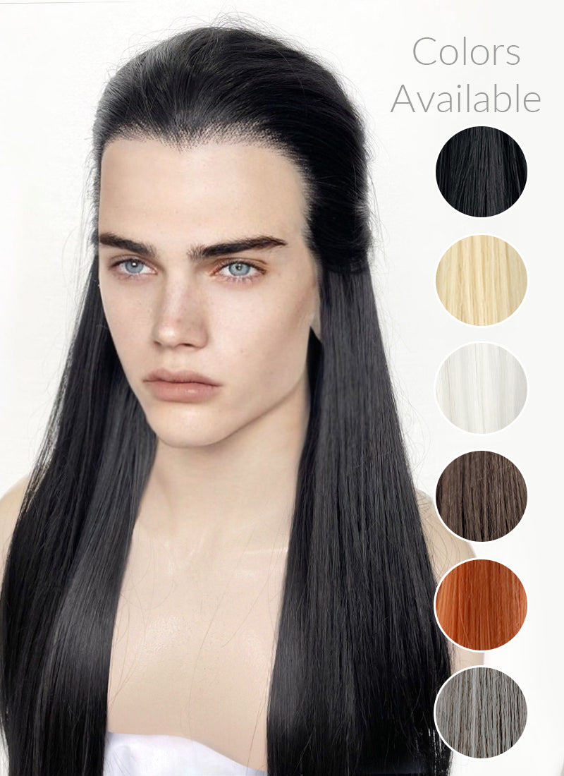 Black Straight Lace Front Synthetic Men's Wig LF3270 (Customisable)