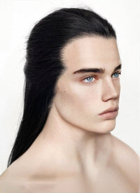 Black Straight Lace Front Synthetic Men's Wig LF3270