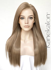 Ash Brown Straight Lace Front Kanekalon Synthetic Hair Wig LF3329