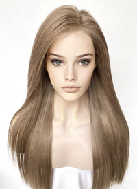 Ash Brown Straight Lace Front Kanekalon Synthetic Hair Wig LF3329