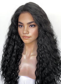 Moana Natural Black Curly Lace Front Synthetic Hair Wig LF3358