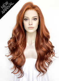 Mixed Auburn Wavy Lace Front Synthetic Wig LF3360