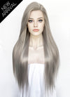 Pastel Blondish Grey Straight Lace Front Synthetic Wig LF3363