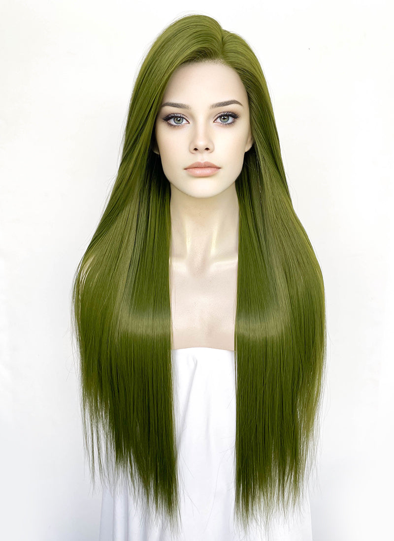 Green Straight Lace Front Synthetic Wig LF3364