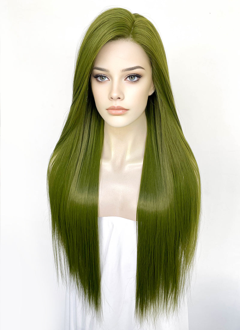 Green Straight Lace Front Synthetic Wig LF3364