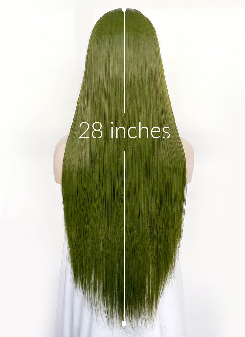 Green Straight Lace Front Synthetic Wig LF3364