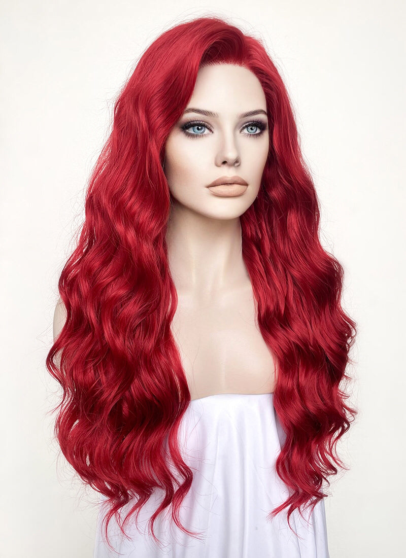 Wavy Red Lace Front Synthetic Wig LF355 Wig Is Fashion