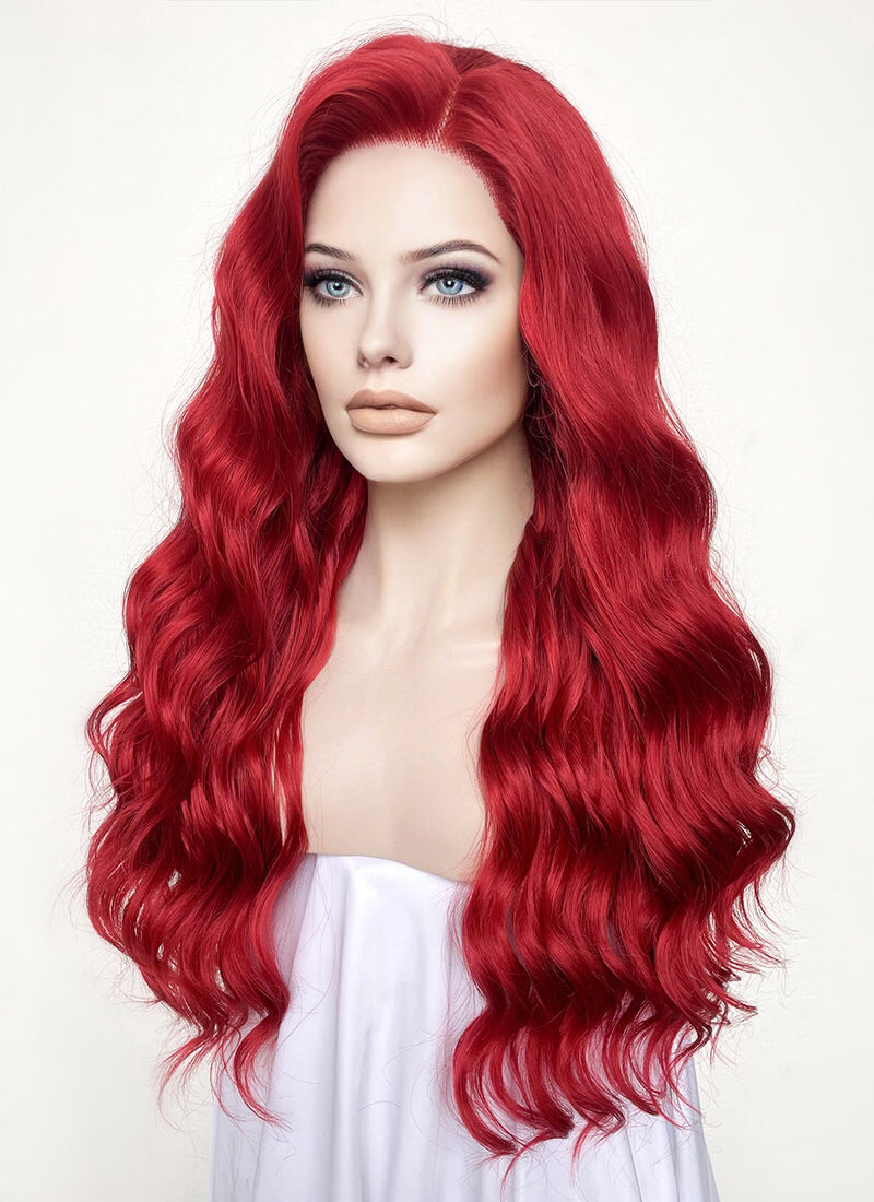 Wavy Red Lace Front Synthetic Wig LF355 Wig Is Fashion