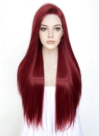 Wine Red Straight Lace Front Synthetic Wig LF5058