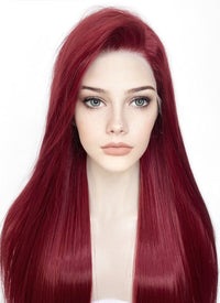 Wine Red Straight Lace Front Synthetic Wig LF5058