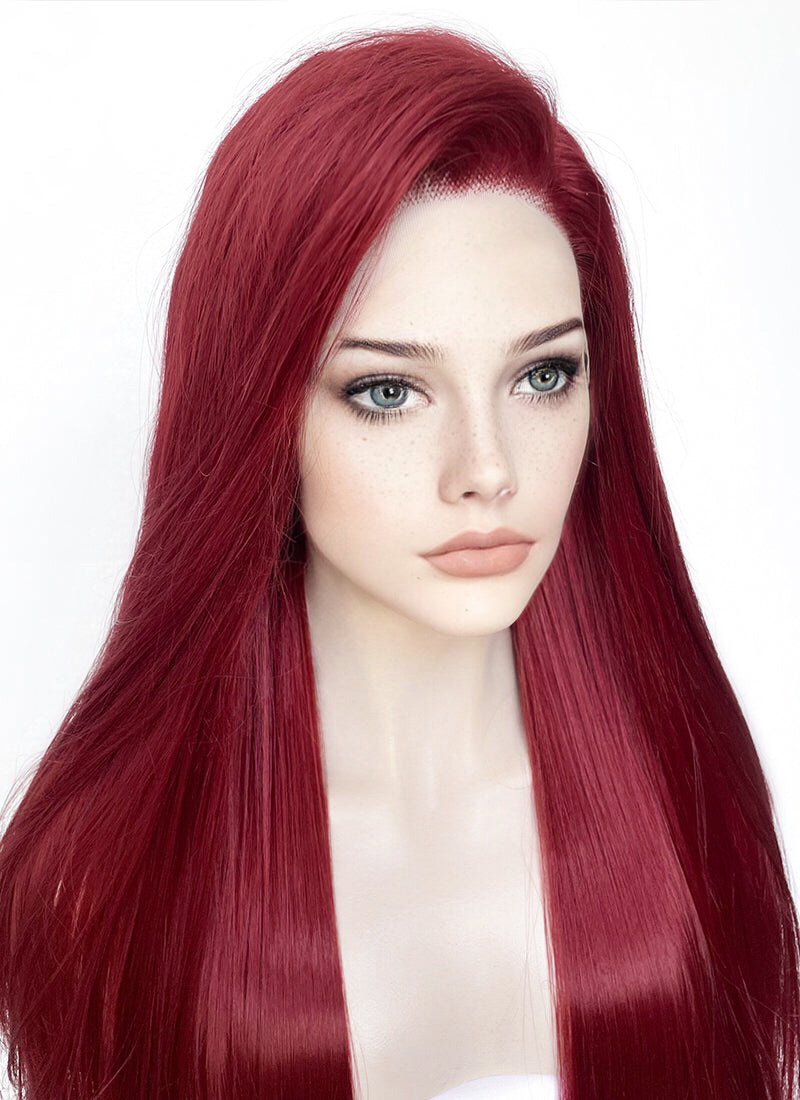 Wine Red Straight Lace Front Synthetic Wig LF5058