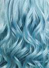 Pastel Blue Wavy Lace Front Synthetic Wig LF5132