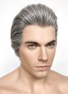 Mixed Grey Straight Lace Front Synthetic Men's Wig LF6010A