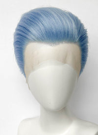 Pastel Blue Straight Lace Front Synthetic Men's Wig LF6010C