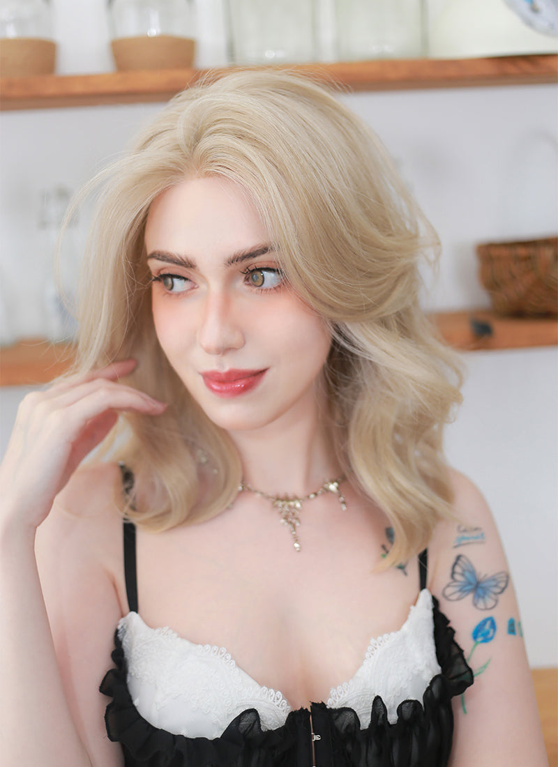 Blonde Wavy Lace Front Synthetic Wig LF6013