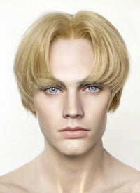 Light Ash Blonde Straight Lace Front Synthetic Men's Wig LF6020